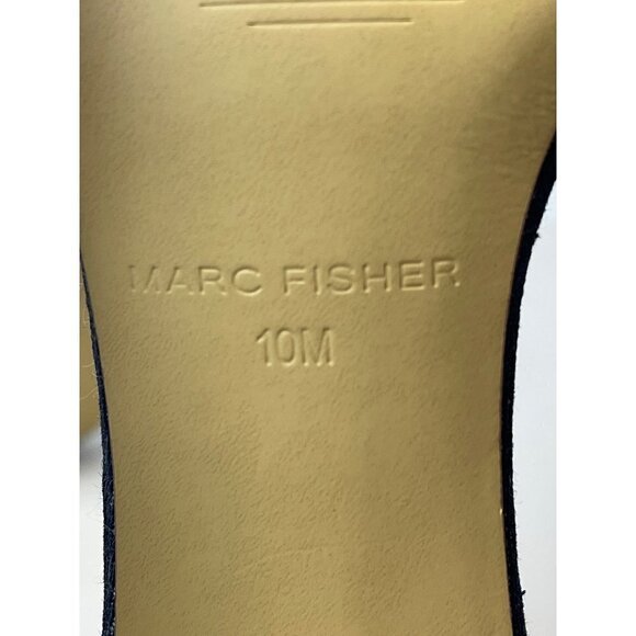 Marc Fisher Navy Blue Denim Ankle Strap High Heels Size 10 - Picture 10 of 11